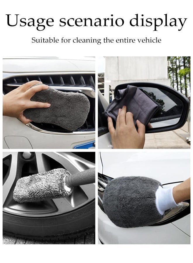 DUNISO 9Pcs Car Wash Cleaning Kit, Car Wash Detailing Including Wash Mitt Wax Applicator Pad, Tire Brush, Sponge Microfiber Cleaning Cloths, Glass Cleaning Cloth, Car Cleaning Tools Kit for Interior, Exterior, Wheels - Image 5